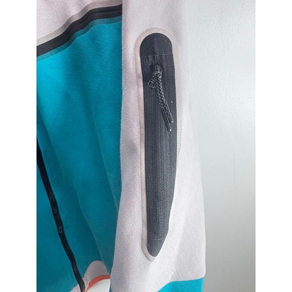 Nike Tech Fleece Colorblock Full Zip Hoodie Jacket Teal Gray Orange Logo L - Picture 8 of 8